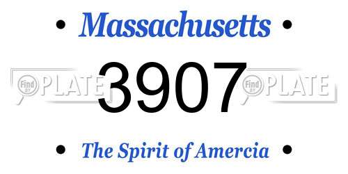 3907 Massachusetts License Plate