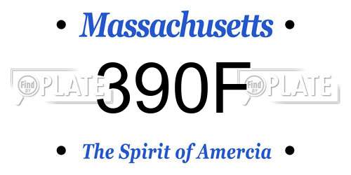 390F Massachusetts License Plate