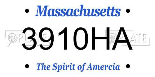 3910HA Massachusetts License Plate
