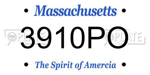 3910PO Massachusetts License Plate