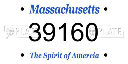 39160 Massachusetts License Plate