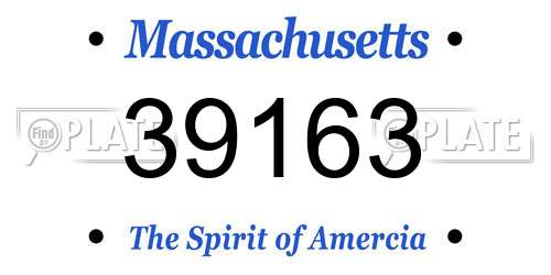39163 Massachusetts License Plate