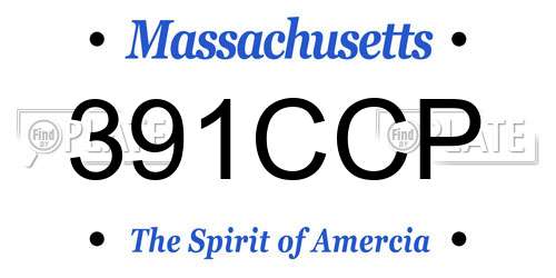 391CCP Massachusetts License Plate