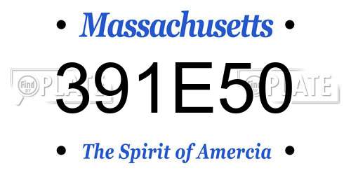 391E50 Massachusetts License Plate