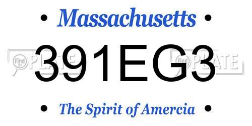 391EG3 Massachusetts License Plate