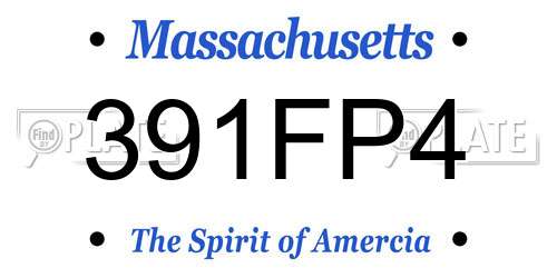 391FP4 Massachusetts License Plate