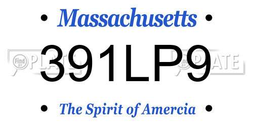 391LP9 Massachusetts License Plate