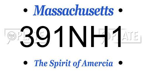 391NH1 Massachusetts License Plate