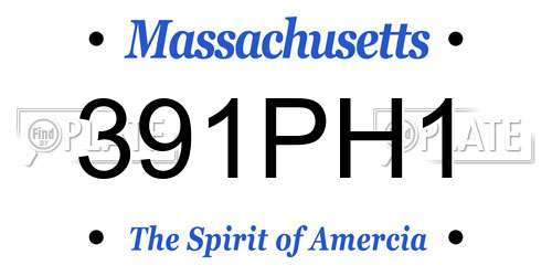391PH1 Massachusetts License Plate