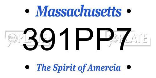 391PP7 Massachusetts License Plate