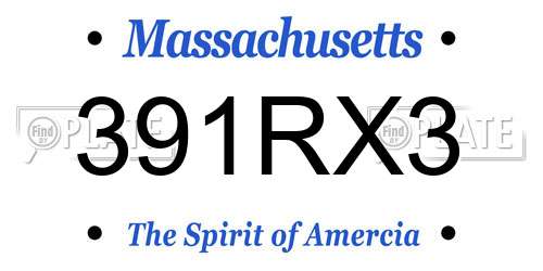 391RX3 Massachusetts License Plate