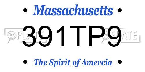 391TP9 Massachusetts License Plate
