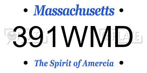 391WMD Massachusetts License Plate