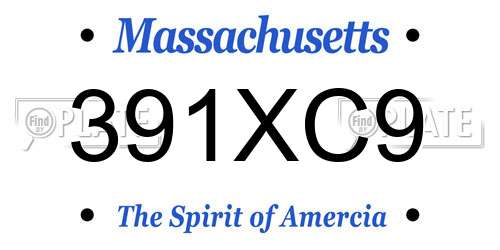 391XC9 Massachusetts License Plate