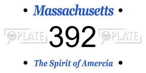392 Massachusetts License Plate