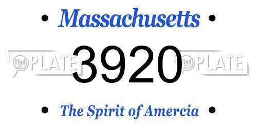 3920 Massachusetts License Plate