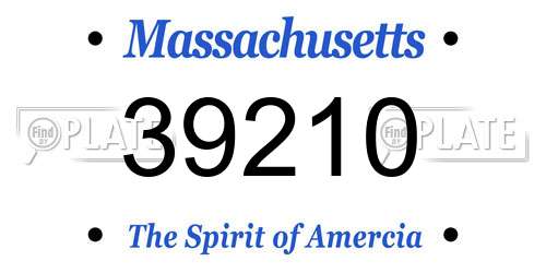39210 Massachusetts License Plate
