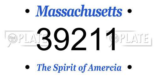 39211 Massachusetts License Plate