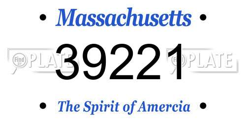 39221 Massachusetts License Plate