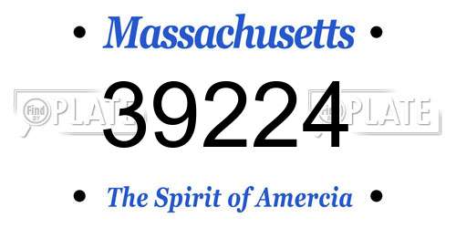 39224 Massachusetts License Plate