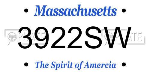 3922SW Massachusetts License Plate