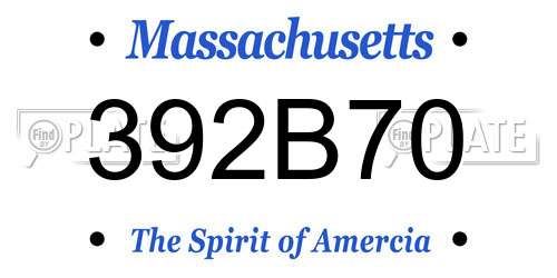 392B70 Massachusetts License Plate