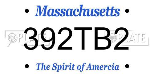 392TB2 Massachusetts License Plate