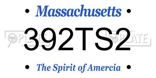 392TS2 Massachusetts License Plate