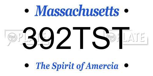 392TST Massachusetts License Plate