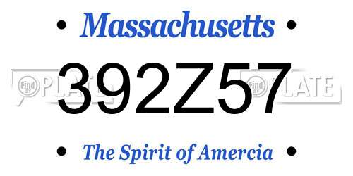392Z57 Massachusetts License Plate