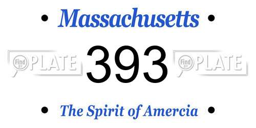 393 Massachusetts License Plate