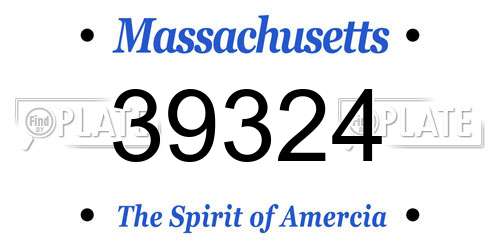 39324 Massachusetts License Plate