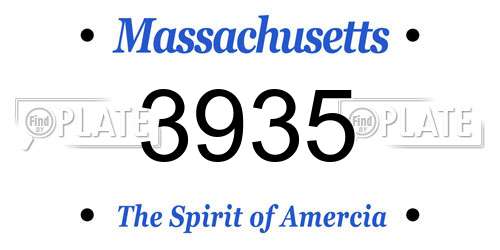 3935 Massachusetts License Plate