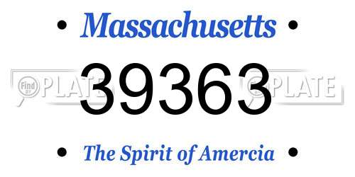 39363 Massachusetts License Plate