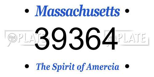 39364 Massachusetts License Plate