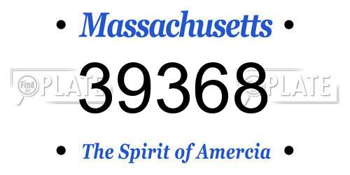 39368 Massachusetts License Plate