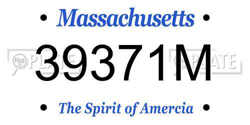39371M Massachusetts License Plate