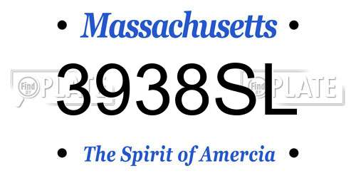 3938SL Massachusetts License Plate