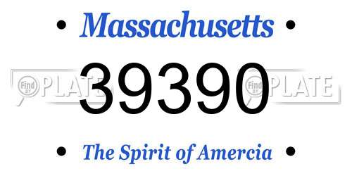 39390 Massachusetts License Plate