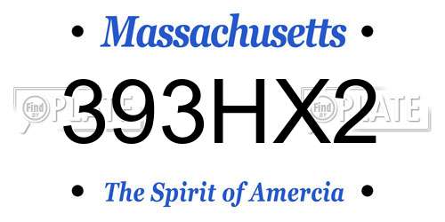 393HX2 Massachusetts License Plate