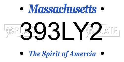 393LY2 Massachusetts License Plate