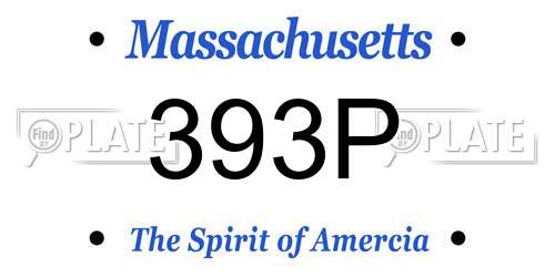 393P Massachusetts License Plate