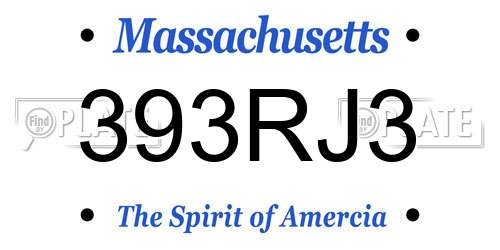 393RJ3 Massachusetts License Plate