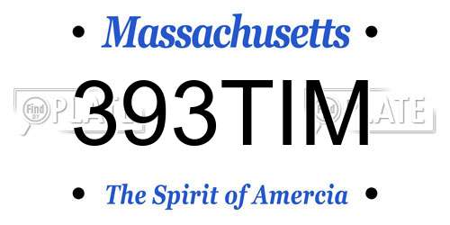 393TIM Massachusetts License Plate