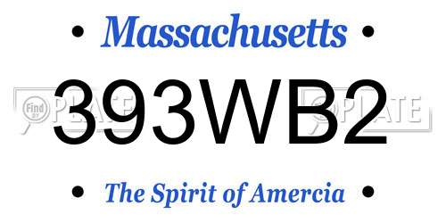 393WB2 Massachusetts License Plate