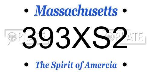 393XS2 Massachusetts License Plate