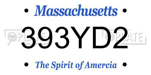 393YD2 Massachusetts License Plate