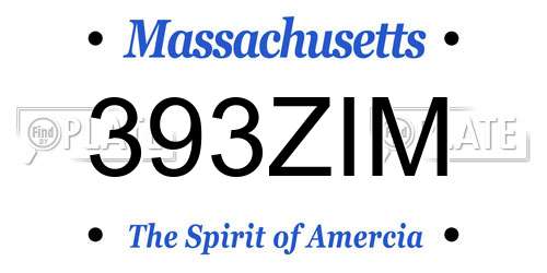 393ZIM Massachusetts License Plate