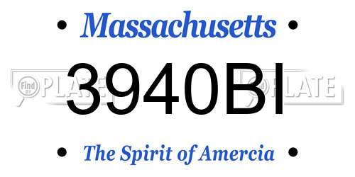 3940BI Massachusetts License Plate