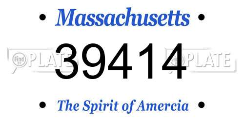 39414 Massachusetts License Plate